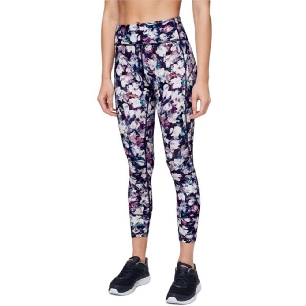 Lululemon Womens Mid Rise Full Length Floral Everlux In Movement Tight 25" 4